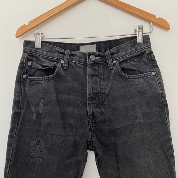 Boyish The Tommy High Rise Straight Grunge Jean in Black Size 27 - Picture 3 of 5